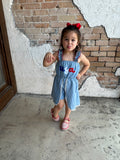 USA Girls Romper Dress: Denim