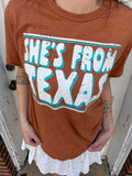“She's From Texas” Tee: Heather Autumn