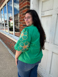 April Blooms Top: Green