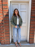 Retro Rambler Jacket: Olive/Leather