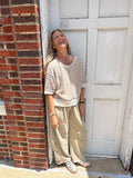 The Bottom Line Knit Top: Khaki Mix