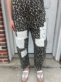Wild Side Patchwork Overalls: Leopard Print