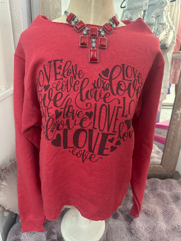 Love Sweatshirt: Red