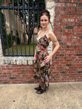 Heirloom Rose Dress: Black Multi
