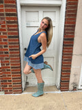 Dallying Denim Dress: Medium Indigo