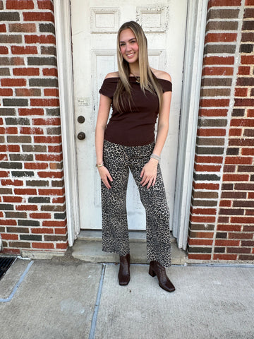 Leopard Love Wide Leg Jeans: Leopard