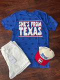 She’s From Texas Tee: Royal