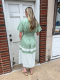 Sail Away Together Dress: Sage Combo