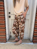 Coming Up Roses Joggers: Vintage Mocha