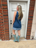 Dallying Denim Dress: Medium Indigo