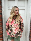 Autumn Bloom Top: Olive Multi