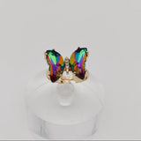 Gradient Glass Butterfly Ring