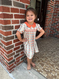 Little Autumn Bloom Dress: Orange Multi