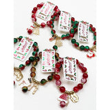 Stretch Christmas Theme Charm Bracelet: Multi-Color