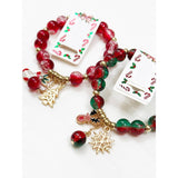 Stretch Christmas Theme Charm Bracelet: Multi-Color