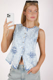 Dare To Denim Top: Lightwash