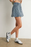 Sweet Scallop Denim Skirt: Mediumwash