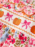 Pumpkins & Petals Romper: Pink Multi