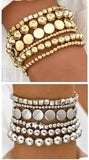 Opulent Orbit Beaded Bracelet: Silver