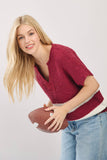 Varsity Sweater Top: Orange/White