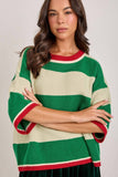 Holiday Line Up Sweater: Green Multi