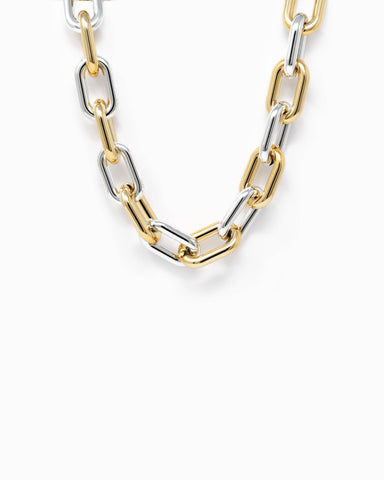 Chunky Chain Necklace: Gold & Rhodium