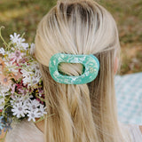 Spring Splash Flat Round Hair Clip: Medium