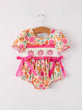 Miss Autumn Smocked Girls Bubble: Pink