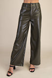 Allie Pleather Pants: Olive