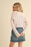 Cutie Cable Knit Sweater: Pink/Grey