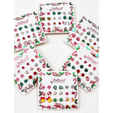 Christmas Theme Post Earring Set: Multi-Color