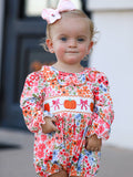 Pumpkins & Petals Romper: Pink Multi