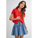Dotted Doll Mini Skirt: Denim