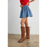 Dotted Doll Mini Skirt: Denim