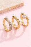 Rhinestone Ring Set: Gold