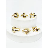 Personalized Initial Alphabet Gold Ring: GOLD