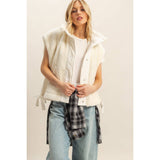Sassy Sherpa Vest: White