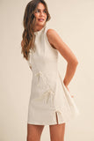 Twill & Thrill Mini Dress: Cream