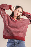 Pinned and Knitted Long-sleeve: Burgundy