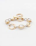 Stone Chain Bracelet: Gold