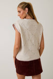 Cozy Carved Knit Top: Cream
