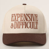 Expensive & Difficult Trucker Hat: White Camo