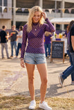 Hail Mary Mesh Top: Purple/ Yellow