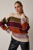 Leaves are Falling Stripe Sweater: Multi-Color