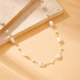 Pearl Kissed Necklace: Gold