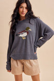 Waddle On Knitted Sweater: Heathered Gray