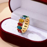 Prismatic Eternity Ring: Gold