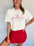 Land of the Free Watercolor Tee: Ivory