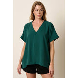 Flowy Haven Top: Hunter Green
