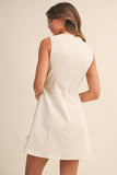 Twill & Thrill Mini Dress: Cream